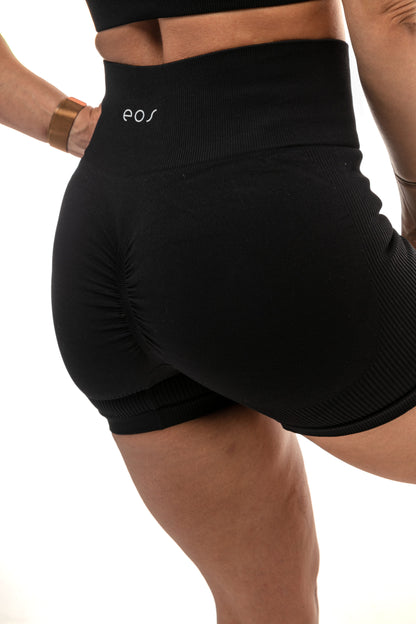 FLEXRIB SCRUNCH SHORTS (BLACK)