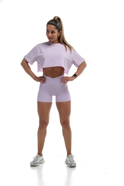 ELEVATE V SCRUNCH SHORTS (PASTEL PURPLE)