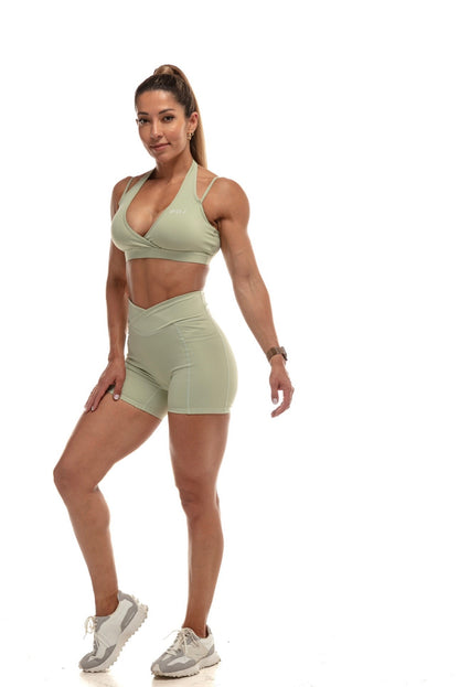 ELEVATE HALTER SPORTS BRA (MATCHA GREEN)