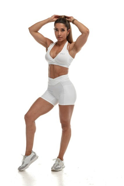 ELEVATE HALTER SPORTS BRA (WHITE)