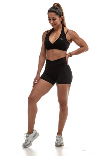 ELEVATE V SCRUNCH SHORTS (BLACK)