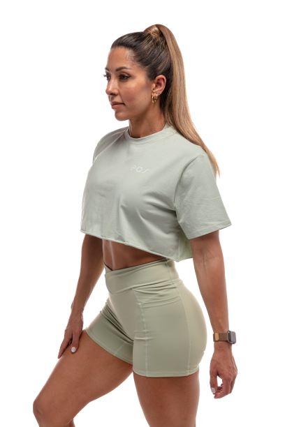 ELEVATE CROPPED TEE (MATCHA GREEN)