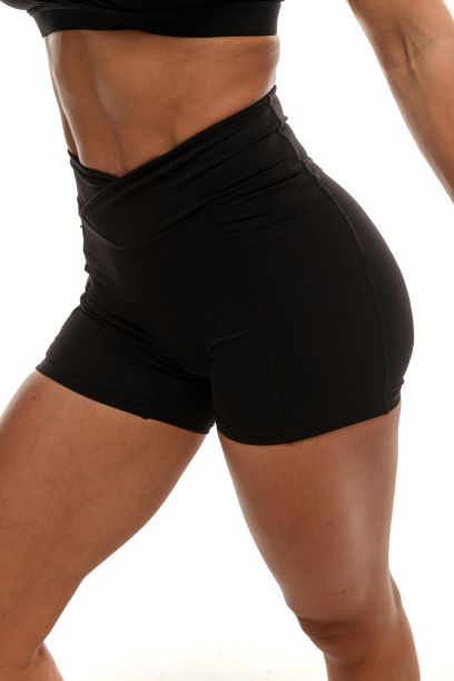 ELEVATE V SCRUNCH SHORTS (BLACK)