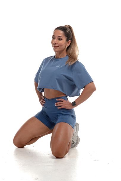 ELEVATE CROPPED TEE (INK BLUE)