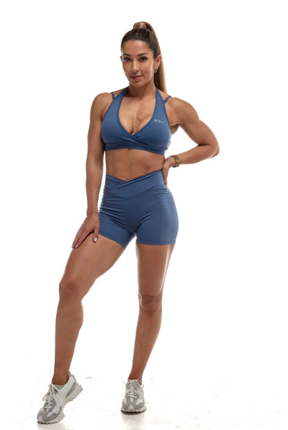 ELEVATE HALTER SPORTS BRA (INK BLUE)